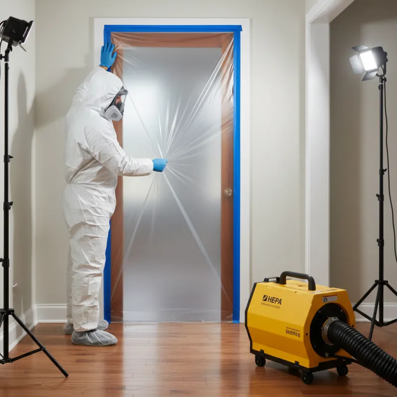 Professional mold containment setup